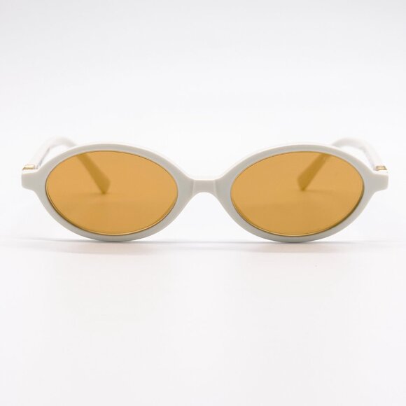 NEW MIU MIU SMU 04Z 14240D OVAL WHITE GOLD WOMEN SUNGLASSES MU04ZS 14240D - Picture 2 of 12